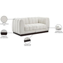 Meridian Quinn Cream Chenille Fabric Modular Sofa IMAGE 11