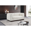 Meridian Quinn Cream Chenille Fabric Modular Sofa IMAGE 2