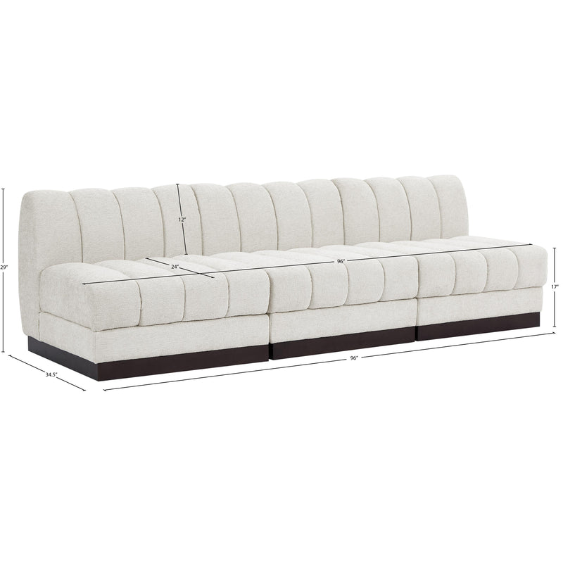 Meridian Quinn Cream Chenille Fabric Modular Sofa IMAGE 10