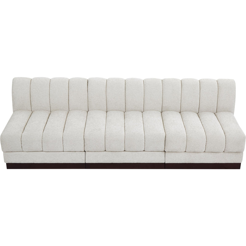 Meridian Quinn Cream Chenille Fabric Modular Sofa IMAGE 5