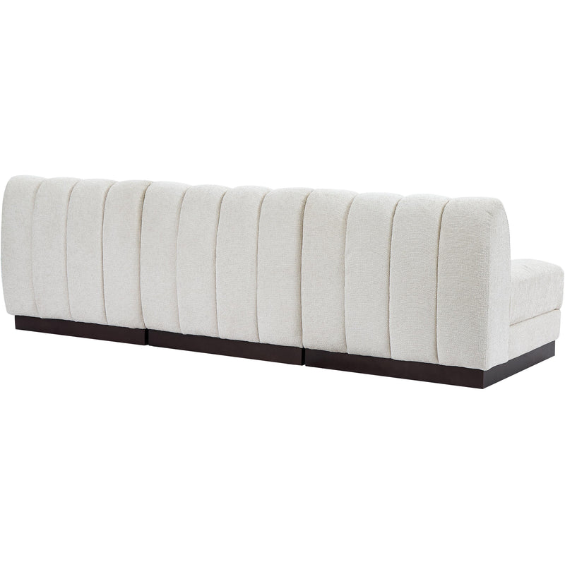 Meridian Quinn Cream Chenille Fabric Modular Sofa IMAGE 6