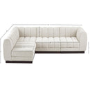 Meridian Quinn Cream Chenille Fabric Modular Sectional IMAGE 15
