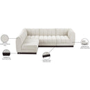 Meridian Quinn Cream Chenille Fabric Modular Sectional IMAGE 16