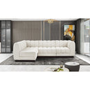 Meridian Quinn Cream Chenille Fabric Modular Sectional IMAGE 2