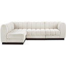 Meridian Quinn Cream Chenille Fabric Modular Sectional IMAGE 4