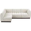 Meridian Quinn Cream Chenille Fabric Modular Sectional IMAGE 5
