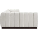 Meridian Quinn Cream Chenille Fabric Modular Sectional IMAGE 7