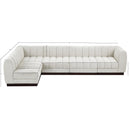 Meridian Quinn Cream Chenille Fabric Modular Sectional IMAGE 15