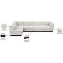 Meridian Quinn Cream Chenille Fabric Modular Sectional IMAGE 16