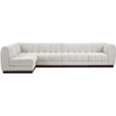 Meridian Quinn Cream Chenille Fabric Modular Sectional IMAGE 4