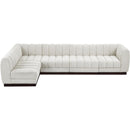 Meridian Quinn Cream Chenille Fabric Modular Sectional IMAGE 5