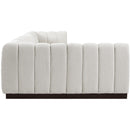 Meridian Quinn Cream Chenille Fabric Modular Sectional IMAGE 7