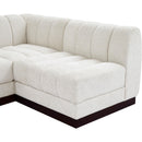 Meridian Quinn Cream Chenille Fabric Modular Sectional IMAGE 9