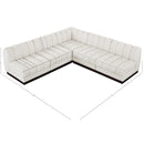 Meridian Quinn Cream Chenille Fabric Modular Sectional IMAGE 13