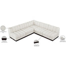Meridian Quinn Cream Chenille Fabric Modular Sectional IMAGE 14