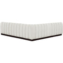 Meridian Quinn Cream Chenille Fabric Modular Sectional IMAGE 3