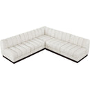 Meridian Quinn Cream Chenille Fabric Modular Sectional IMAGE 5