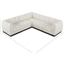 Meridian Quinn Cream Chenille Fabric Modular Sectional IMAGE 14