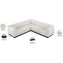Meridian Quinn Cream Chenille Fabric Modular Sectional IMAGE 15
