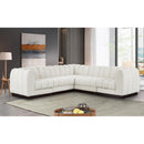 Meridian Quinn Cream Chenille Fabric Modular Sectional IMAGE 2
