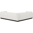 Meridian Quinn Cream Chenille Fabric Modular Sectional IMAGE 3