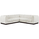 Meridian Quinn Cream Chenille Fabric Modular Sectional IMAGE 4
