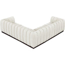 Meridian Quinn Cream Chenille Fabric Modular Sectional IMAGE 6