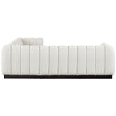Meridian Quinn Cream Chenille Fabric Modular Sectional IMAGE 7