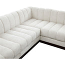 Meridian Quinn Cream Chenille Fabric Modular Sectional IMAGE 10