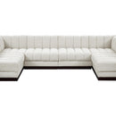 Meridian Quinn Cream Chenille Fabric Modular Sectional IMAGE 11