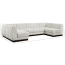 Meridian Quinn Cream Chenille Fabric Modular Sectional IMAGE 19