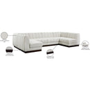 Meridian Quinn Cream Chenille Fabric Modular Sectional IMAGE 20