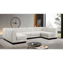 Meridian Quinn Cream Chenille Fabric Modular Sectional IMAGE 2