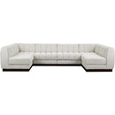 Meridian Quinn Cream Chenille Fabric Modular Sectional IMAGE 4