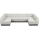 Meridian Quinn Cream Chenille Fabric Modular Sectional IMAGE 5