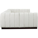 Meridian Quinn Cream Chenille Fabric Modular Sectional IMAGE 7