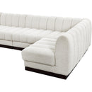 Meridian Quinn Cream Chenille Fabric Modular Sectional IMAGE 11