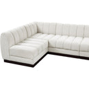 Meridian Quinn Cream Chenille Fabric Modular Sectional IMAGE 12