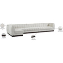 Meridian Quinn Cream Chenille Fabric Modular Sectional IMAGE 20