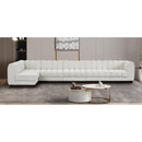Meridian Quinn Cream Chenille Fabric Modular Sectional IMAGE 2