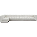 Meridian Quinn Cream Chenille Fabric Modular Sectional IMAGE 4