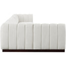 Meridian Quinn Cream Chenille Fabric Modular Sectional IMAGE 7