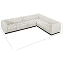 Meridian Quinn Cream Chenille Fabric Modular Sectional IMAGE 14