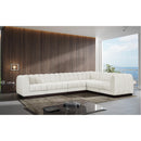 Meridian Quinn Cream Chenille Fabric Modular Sectional IMAGE 2
