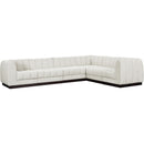 Meridian Quinn Cream Chenille Fabric Modular Sectional IMAGE 4