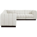 Meridian Quinn Cream Chenille Fabric Modular Sectional IMAGE 7