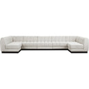 Meridian Quinn Cream Chenille Fabric Modular Sectional IMAGE 4