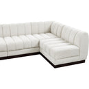 Meridian Quinn Cream Chenille Fabric Modular Sectional IMAGE 12