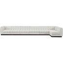 Meridian Quinn Cream Chenille Fabric Modular Sectional IMAGE 4