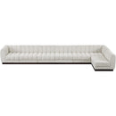 Meridian Quinn Cream Chenille Fabric Modular Sectional IMAGE 5